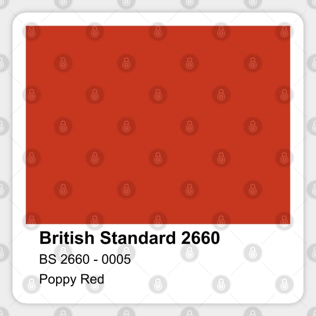 Poppy Red British Standard 0005 Colour Swatch Sticker by mwcannon